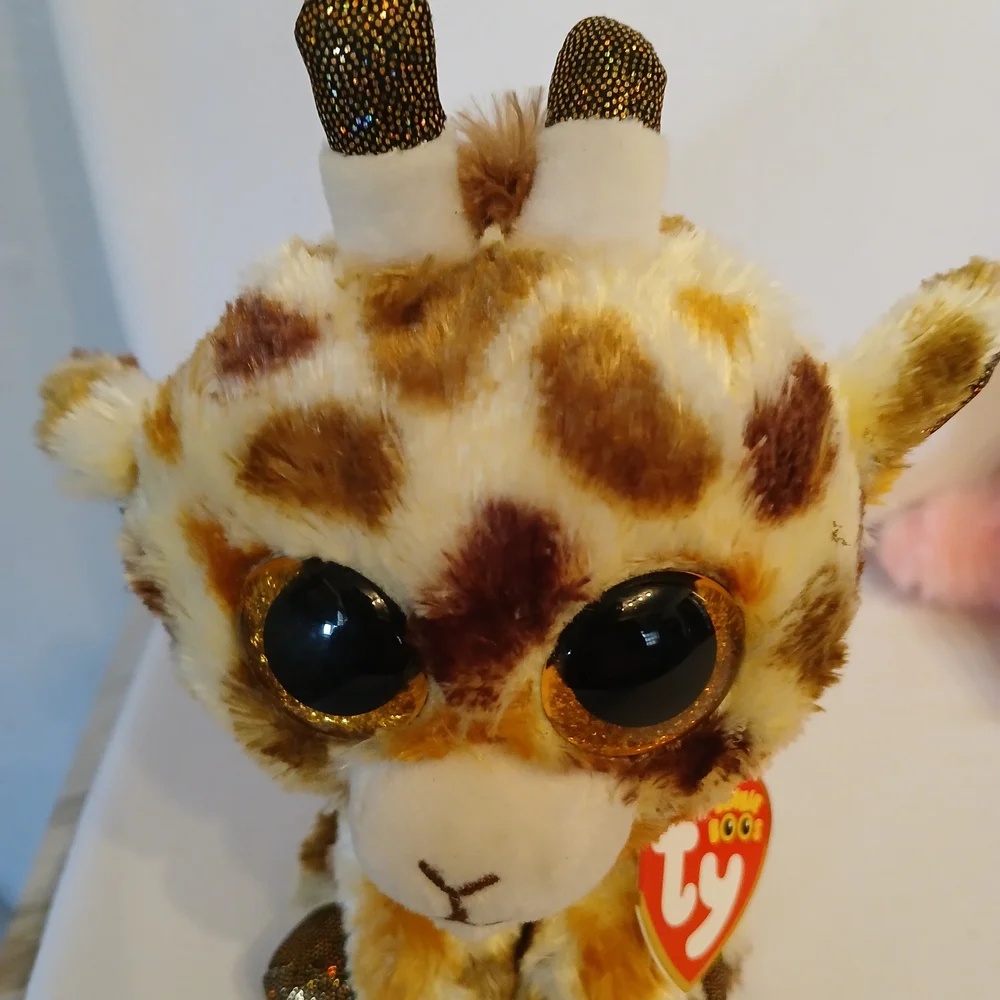 Ty Beanie Babies Pink Unicorn, Spotted Giraffe, and Fluffy Owl Trio
